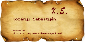 Kozányi Sebestyén névjegykártya